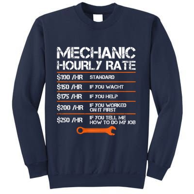 Funny Mechanic Hourly Rate Auto Repair Mechanic Labor Rates Sweatshirt