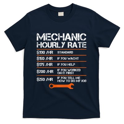 Funny Mechanic Hourly Rate Auto Repair Mechanic Labor Rates T-Shirt