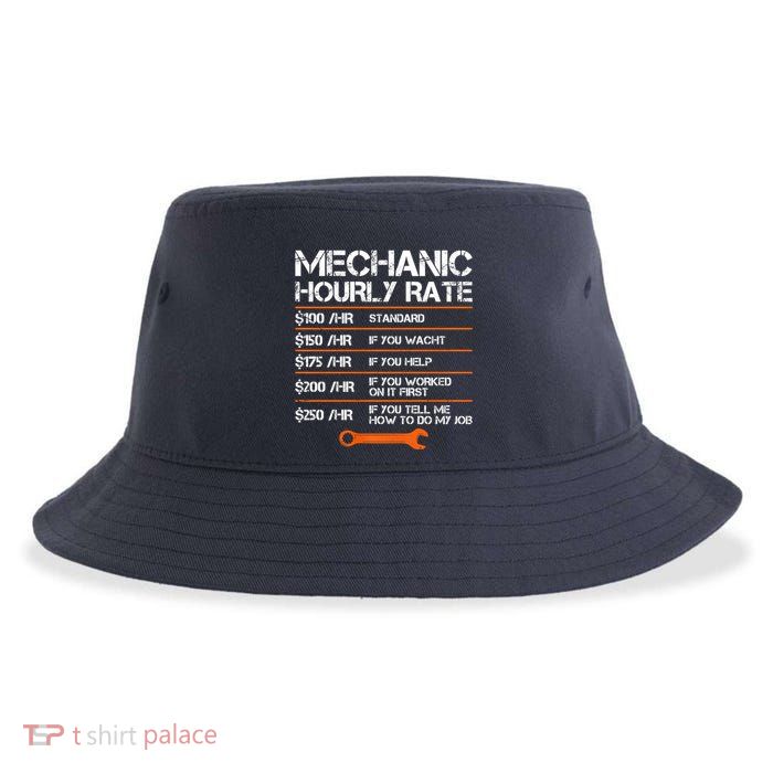 Funny Mechanic Hourly Rate Auto Repair Mechanic Labor Rates Sustainable Bucket Hat