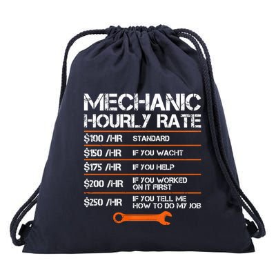 Funny Mechanic Hourly Rate Auto Repair Mechanic Labor Rates Drawstring Bag