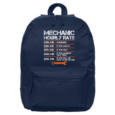 Funny Mechanic Hourly Rate Auto Repair Mechanic Labor Rates 16 in Basic Backpack