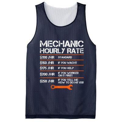 Funny Mechanic Hourly Rate Auto Repair Mechanic Labor Rates Mesh Reversible Basketball Jersey Tank