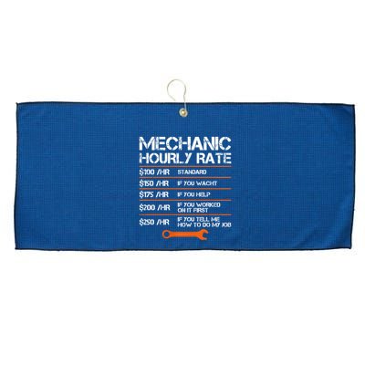 Funny Mechanic Hourly Rate Auto Repair Mechanic Labor Rates Large Microfiber Waffle Golf Towel