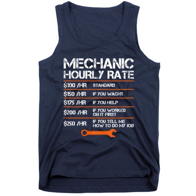 Funny Mechanic Hourly Rate Auto Repair Mechanic Labor Rates Tank Top