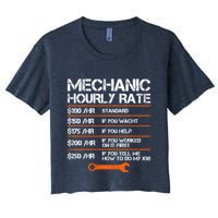 Funny Mechanic Hourly Rate Auto Repair Mechanic Labor Rates Women's Crop Top Tee