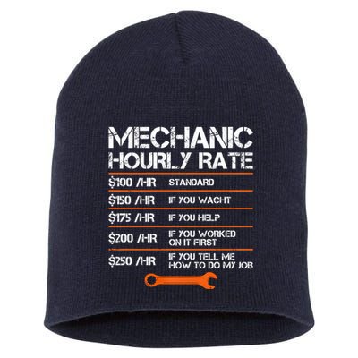 Funny Mechanic Hourly Rate Auto Repair Mechanic Labor Rates Short Acrylic Beanie