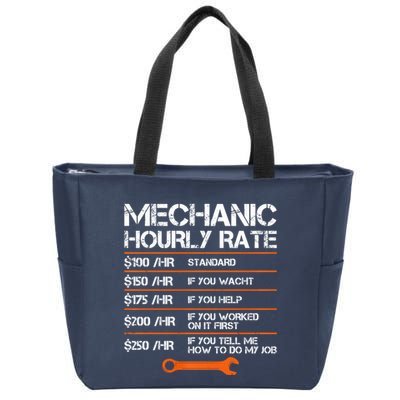 Funny Mechanic Hourly Rate Auto Repair Mechanic Labor Rates Zip Tote Bag