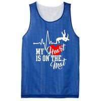 Funny My Heart Is Gift On The Mat Wrestling Mom Gift Mesh Reversible Basketball Jersey Tank