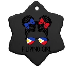 Filipino Messy Hair Philipines Patriotic Ceramic Star Ornament