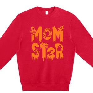 Funny Momster Halloween Mom Costume Dadcula Family Matching Premium Crewneck Sweatshirt