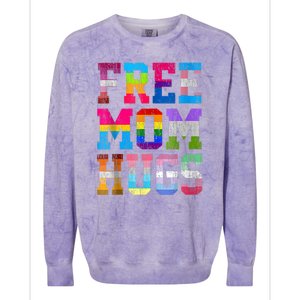 Free Mom Hugs For Pride Month Lgbt Mothers Day Gift Colorblast Crewneck Sweatshirt