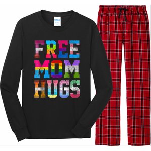 Free Mom Hugs For Pride Month Lgbt Mothers Day Gift Long Sleeve Pajama Set