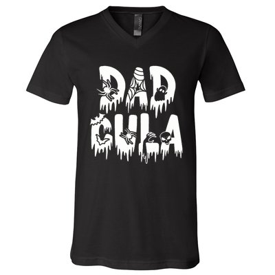 Funny Momster Halloween Mom Costume Dadcula Family Matching V-Neck T-Shirt