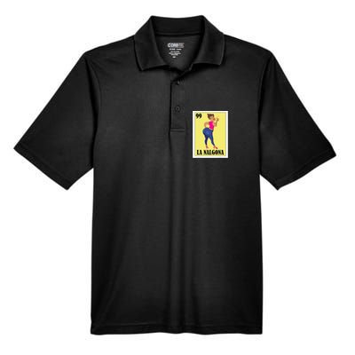 Funny Mexican Hispanas La Chingona Men's Origin Performance Pique Polo