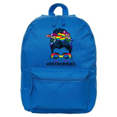 Free Mom Hugs Rainbow Lgbt Support Lgbtq Flag Messy Bun Gift 16 in Basic Backpack