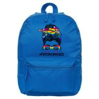 Free Mom Hugs Rainbow Lgbt Support Lgbtq Flag Messy Bun Gift 16 in Basic Backpack