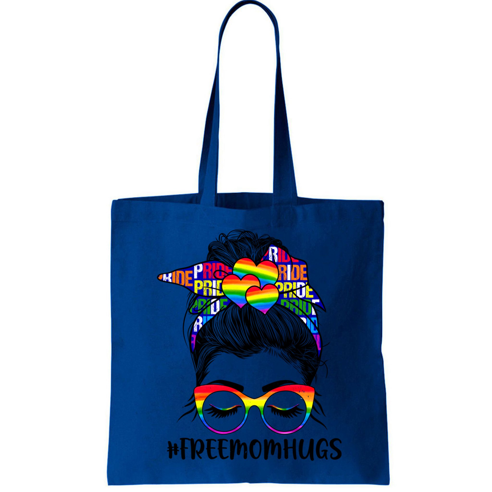 Free Mom Hugs Rainbow Lgbt Support Lgbtq Flag Messy Bun Gift Bag