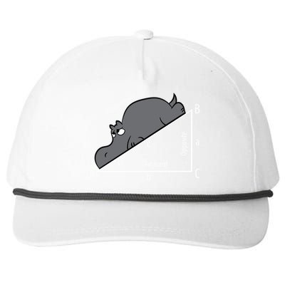 Funny Math Humor Hippotenuse Funny Hippo Math Analytical Hypotenuse Snapback Five-Panel Rope Hat