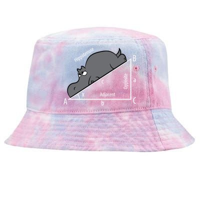 Funny Math Humor Hippotenuse Funny Hippo Math Analytical Hypotenuse Tie-Dyed Bucket Hat