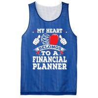 Funny My Heart Belongs To A Financial Planner Valentines Day Gift Mesh Reversible Basketball Jersey Tank