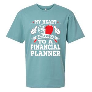 Funny My Heart Belongs To A Financial Planner Valentines Day Gift Sueded Cloud Jersey T-Shirt