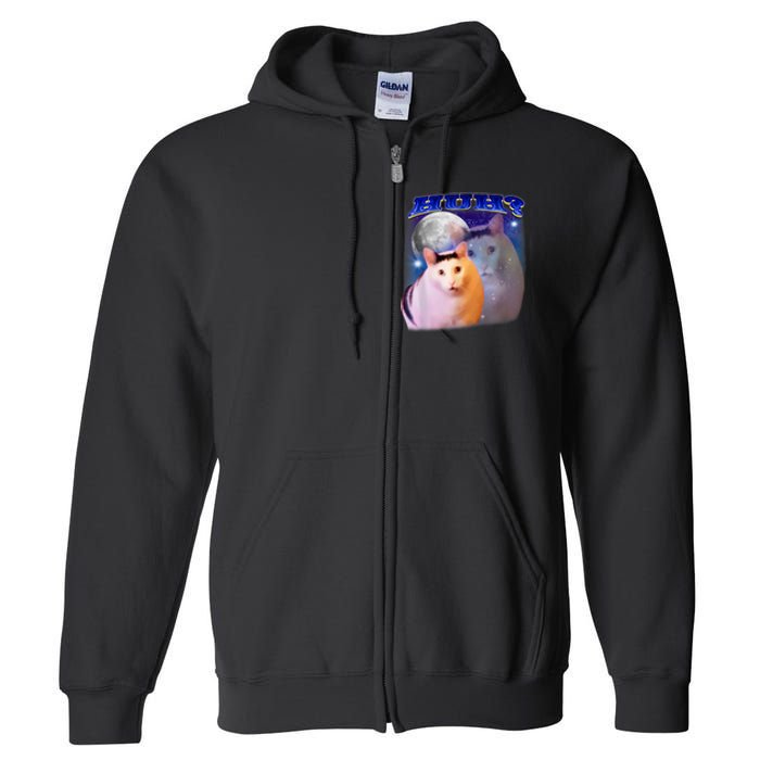 Funny Meme Huh Cat Full Zip Hoodie