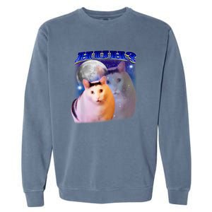 Funny Meme Huh Cat Garment-Dyed Sweatshirt