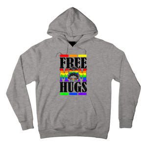 Free Mom Hugs Messy Bun LGBT Pride Month Rainbow Tall Hoodie