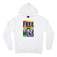 Free Mom Hugs Messy Bun LGBT Pride Month Rainbow Hoodie