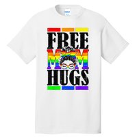 Free Mom Hugs Messy Bun LGBT Pride Month Rainbow Tall T-Shirt