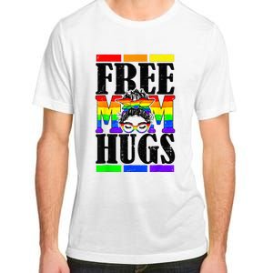 Free Mom Hugs Messy Bun LGBT Pride Month Rainbow Adult ChromaSoft Performance T-Shirt