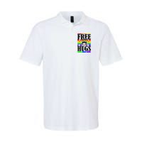 Free Mom Hugs Messy Bun LGBT Pride Month Rainbow Softstyle Adult Sport Polo