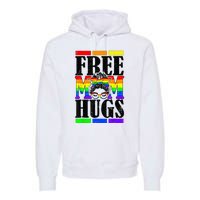 Free Mom Hugs Messy Bun LGBT Pride Month Rainbow Premium Hoodie