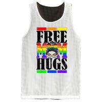 Free Mom Hugs Messy Bun LGBT Pride Month Rainbow Mesh Reversible Basketball Jersey Tank