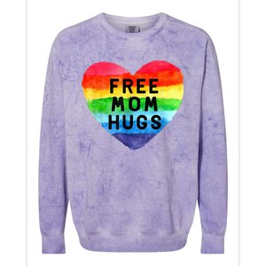 Free Mom Hugs Free Mom Hugs Inclusive Pride LGBTQIA Colorblast Crewneck Sweatshirt