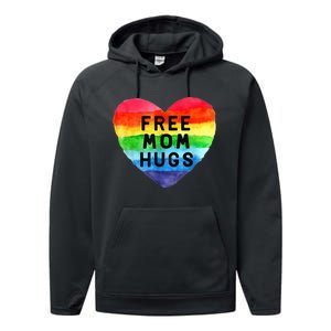 Free Mom Hugs Free Mom Hugs Inclusive Pride LGBTQIA Performance Fleece Hoodie