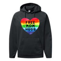 Free Mom Hugs Free Mom Hugs Inclusive Pride LGBTQIA Performance Fleece Hoodie