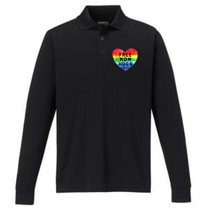 Free Mom Hugs Free Mom Hugs Inclusive Pride LGBTQIA Performance Long Sleeve Polo