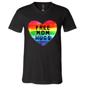 Free Mom Hugs Free Mom Hugs Inclusive Pride LGBTQIA V-Neck T-Shirt