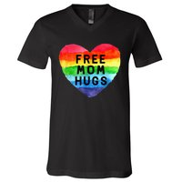 Free Mom Hugs Free Mom Hugs Inclusive Pride LGBTQIA V-Neck T-Shirt