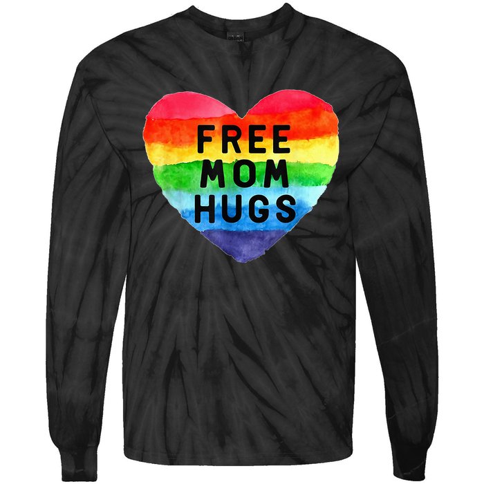 Free Mom Hugs Free Mom Hugs Inclusive Pride LGBTQIA Tie-Dye Long Sleeve Shirt