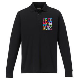 Free Mom Hugs For Pride Month Lgbt MotherS Day Performance Long Sleeve Polo