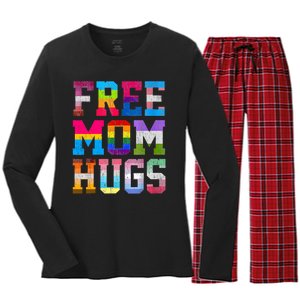 Free Mom Hugs For Pride Month Lgbt MotherS Day Women's Long Sleeve Flannel Pajama Set 