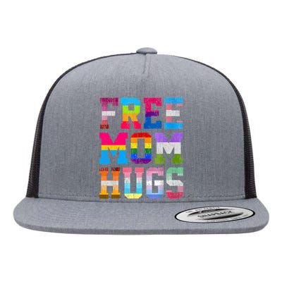 Free Mom Hugs For Pride Month Lgbt MotherS Day Flat Bill Trucker Hat