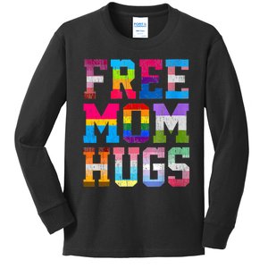 Free Mom Hugs For Pride Month Lgbt MotherS Day Kids Long Sleeve Shirt