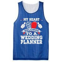 Funny My Heart Belongs To A Wedding Planner Valentines Day Gift Mesh Reversible Basketball Jersey Tank