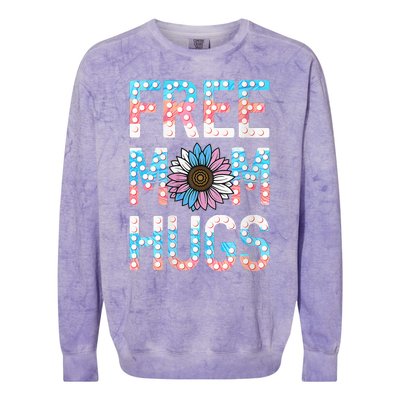 Free Mom Hugs Pride Lgbt Daisy Flower Hippie Colorblast Crewneck Sweatshirt