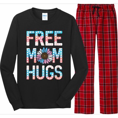 Free Mom Hugs Pride Lgbt Daisy Flower Hippie Long Sleeve Pajama Set