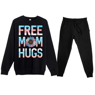 Free Mom Hugs Pride Lgbt Daisy Flower Hippie Premium Crewneck Sweatsuit Set