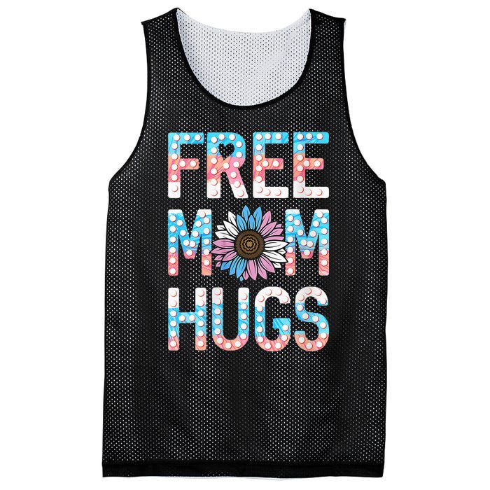 Free Mom Hugs Pride Lgbt Daisy Flower Hippie Mesh Reversible Basketball Jersey Tank